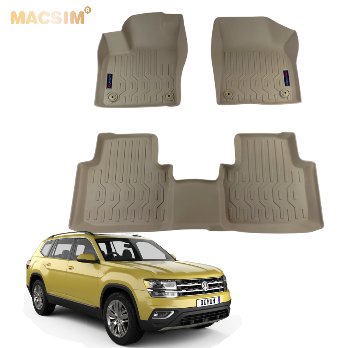 Thảm lót sàn xe ô tô VOLKWAGEN TERAMONT 2018+ đến nay Nhãn hiệu Macsim chất liệu nhựa TPV màu be.
