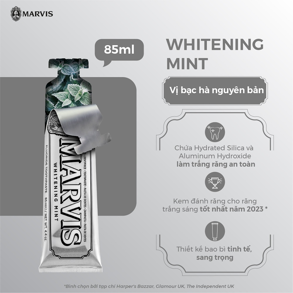 Kem Đánh Răng Marvis Whitening Mint 85ml