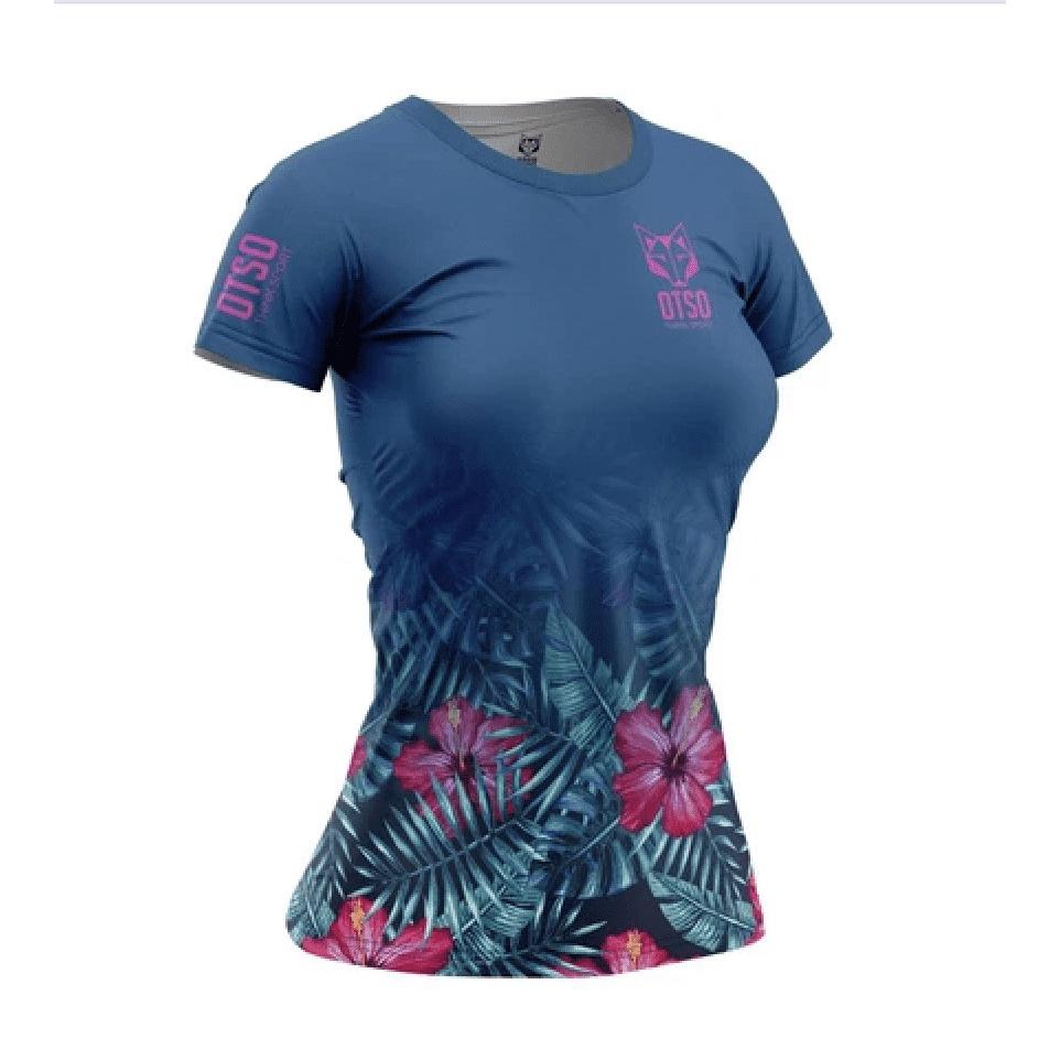 Áo Chạy Bộ Nữ OTSO Camiseta Sin Manga Mujer Tropical Dark