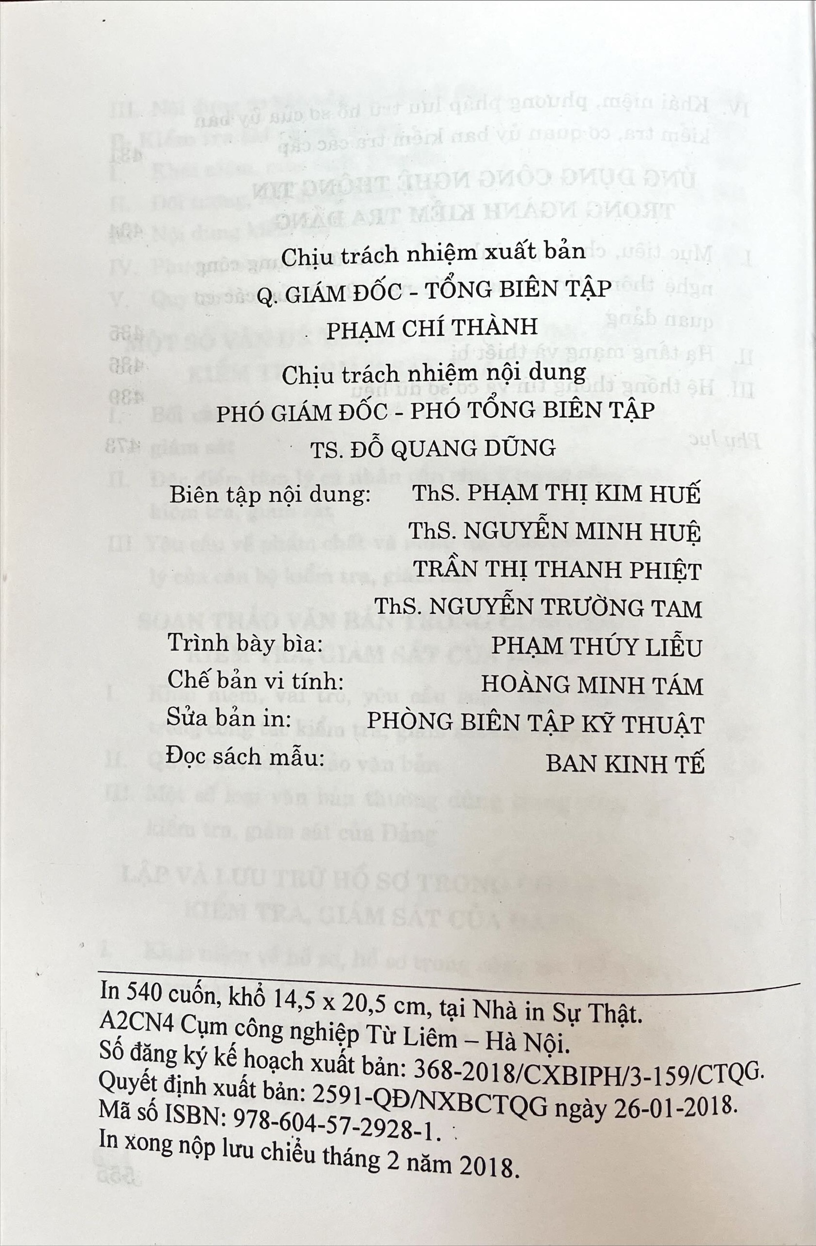 Công tác kiểm tra, giám sát và thi hành kỷ luật trong Đảng (Tài liệu nghiệp vụ dùng cho cấp trên cơ sở)