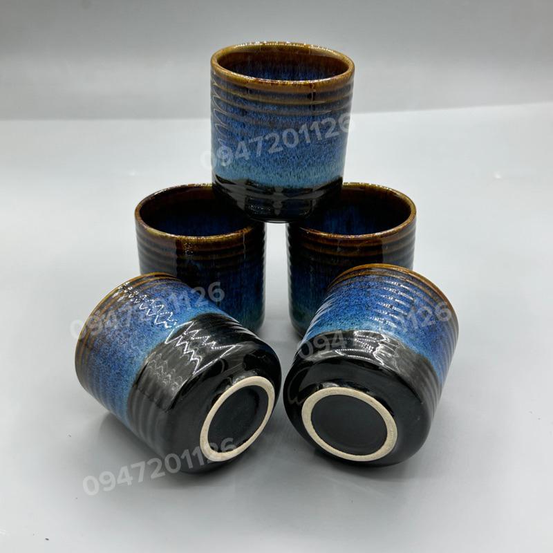 Cốc ly sứ men hoả biến đẹp dáng ganh trụ thẳng 150ml - Cốc ly sứ uống trà cafe bền dầy cao cấp - Gốm Bát tràng