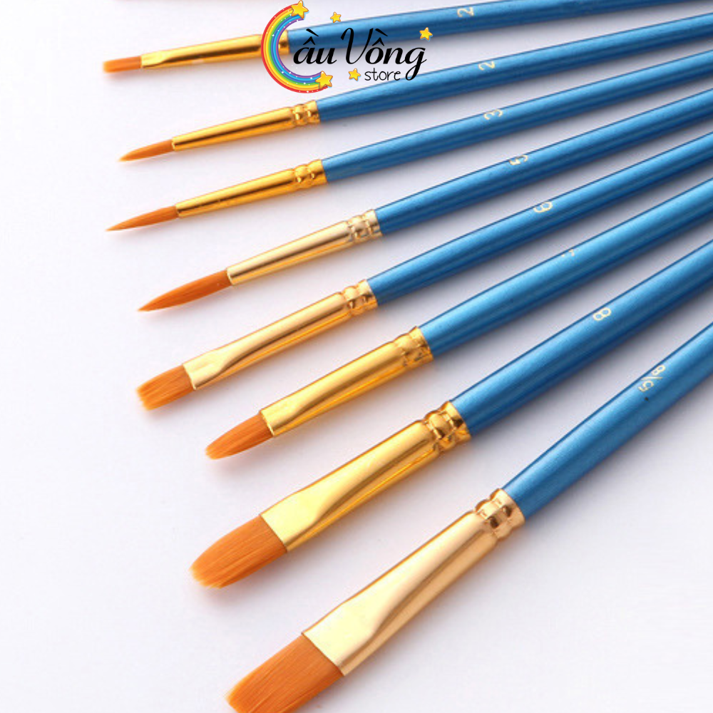 Bộ 10 cọ vẽ màu nước chất liệu nylon / gỗ tiện lợi