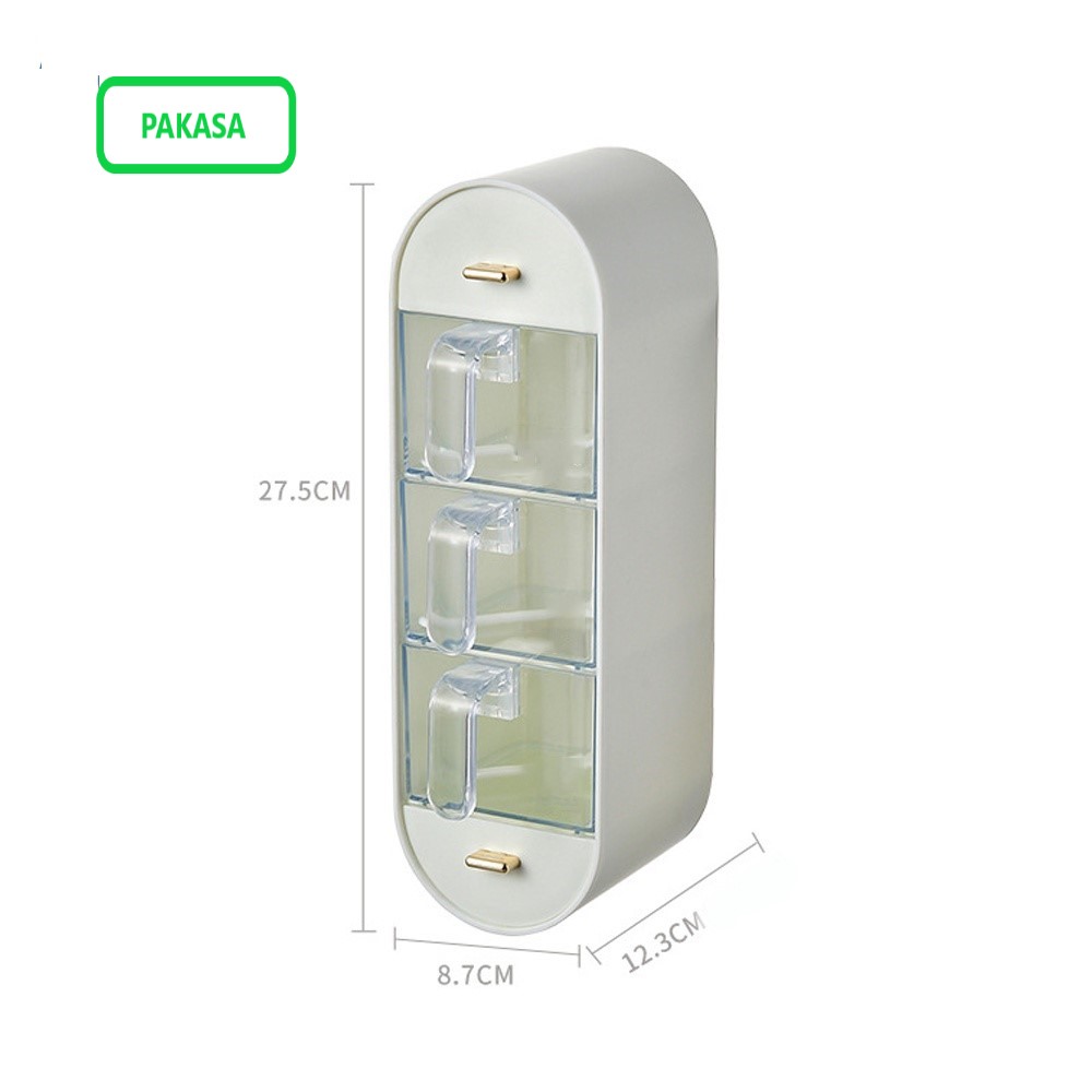 Kệ Đựng Gia Vị Nhà Bếp Dán Tường Có Ngăn Kéo 5 Ngăn Tiện Dụng - Hàng Chính Hãng