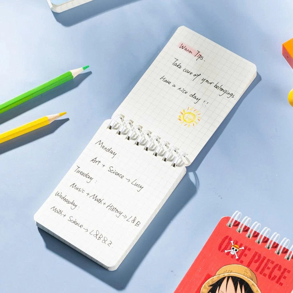 Sổ Lò Xo One Piece A7 - Ô Vuông - 100 Trang 70gsm - Deli