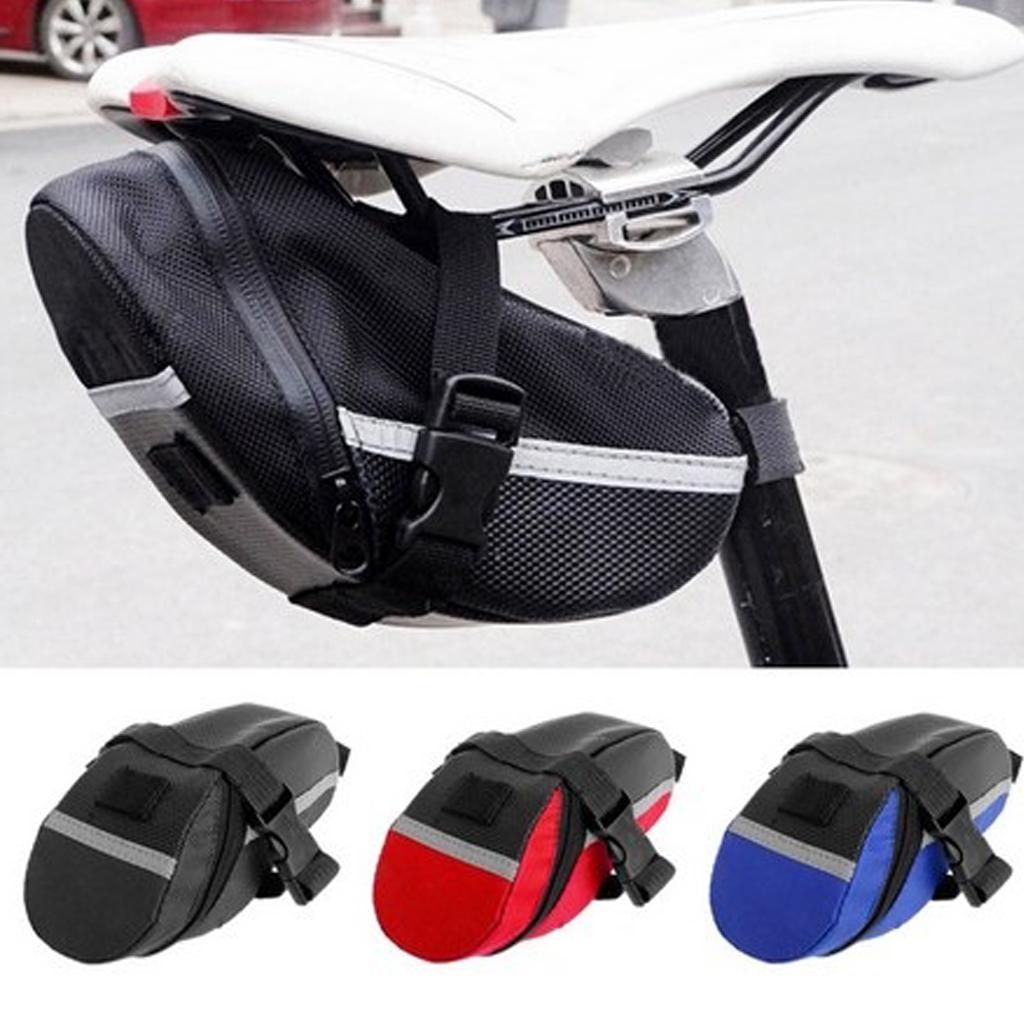 Waterproof Bike Seat Bag, Mountain Road MTB Bicycle Under Seat Pouch Repair Tool Storage Bag Cycling Pouch with Reflective Strip Cycling Accessories