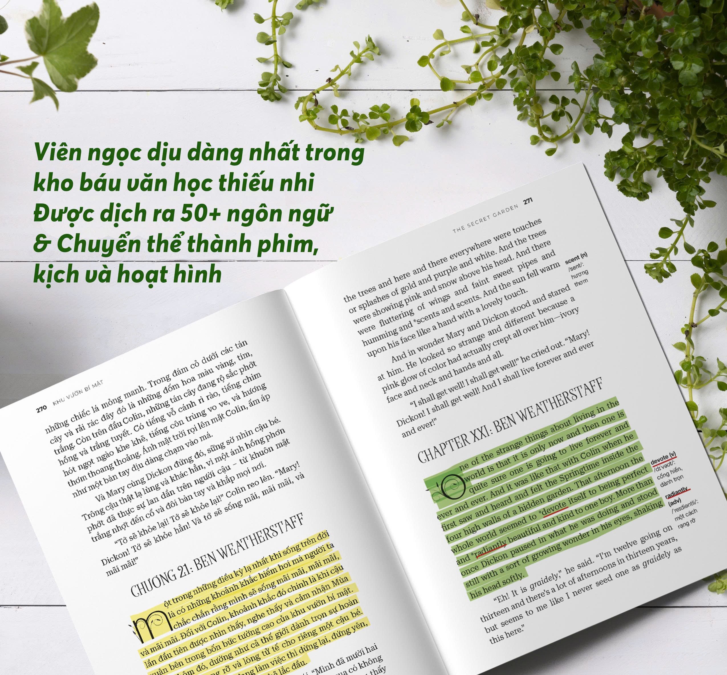 (Sách song ngữ kèm file audio Tiếng Anh) KHU VƯỜN BÍ MẬT – Frances Hodgson Burnett – Zga dịch – HG Books