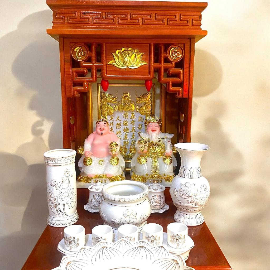 Set ban thần tài bạch ngọc nổi RỒNG VIỆT, bộ thờ thần tài đầy đủ cho gia chủ mệnh kim, thuỷ