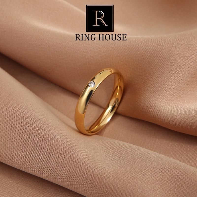 R6 Nhẫn Cho Cặp Đôi Nam Nữ Couple Ring Titan Không Đen Gỉ Ring House