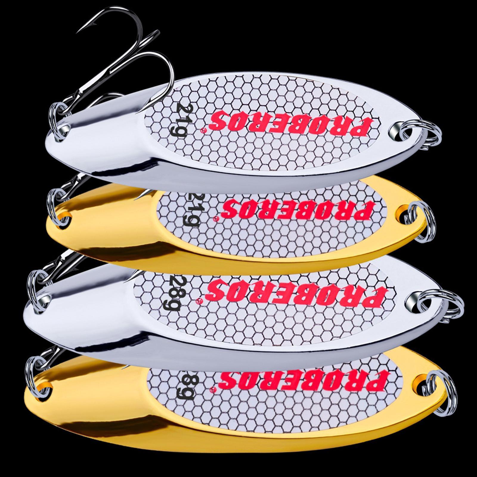 5x Fishing Spoons Long Casting Hard Freshwater Saltwater Metal Fishing Lures