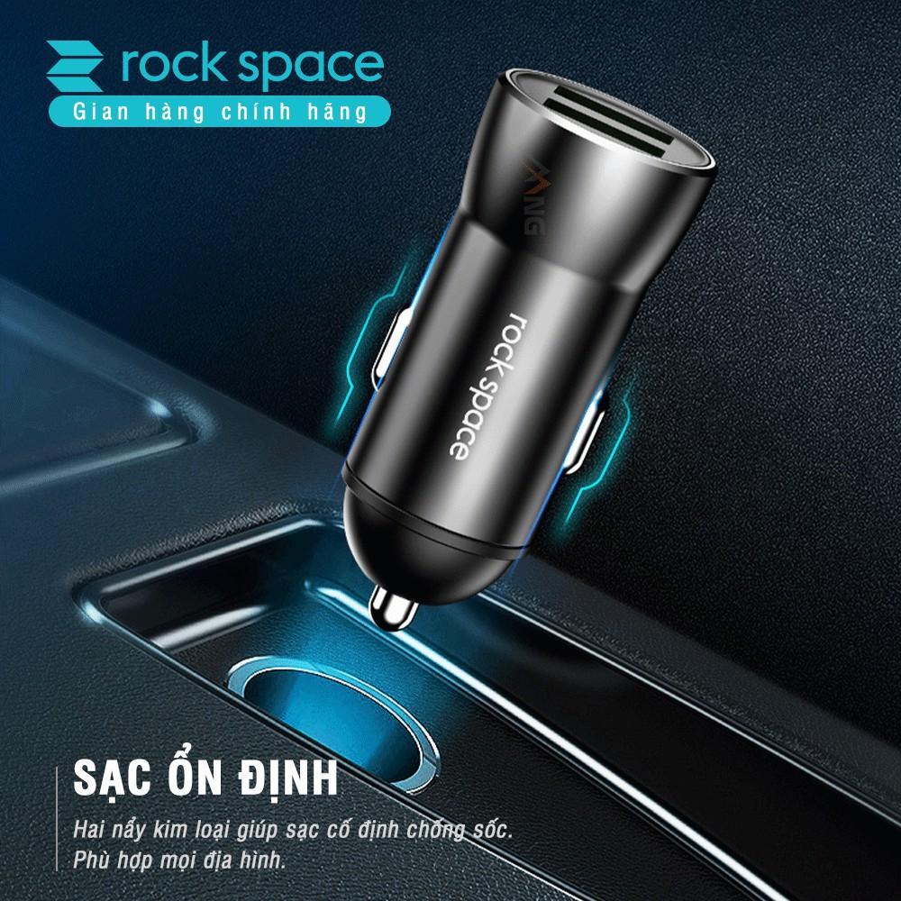 Tẩu sạc ô tô, xe hơi 2 cổng Rockspace H8 sạc nhanh - Hàng chính hãng