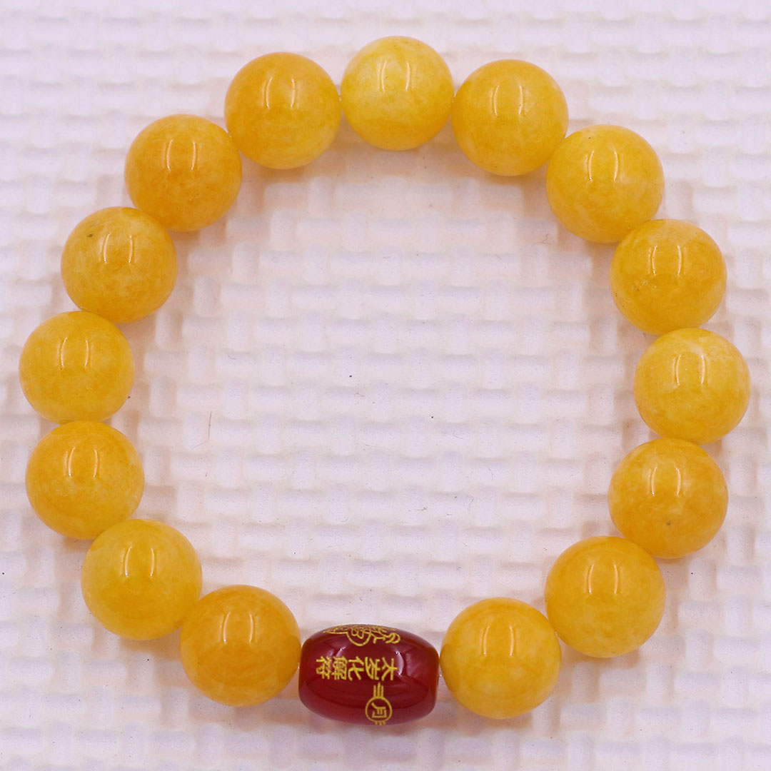 Vòng chuỗi đeo tay đá mắt mèo vàng 10 ly charm hạt giải thái tuế phù, vòng chuỗi phong thủy, giải năm hạn thái tuế