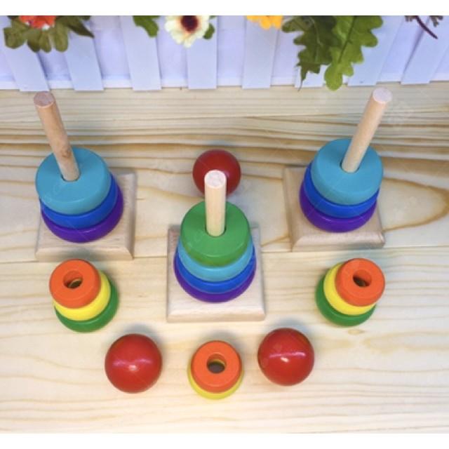 Combo 2 đồ chơi gỗ thông minh cho bé - đồ chơi phát triển tư duy giúp bé vừa học vừa chơi hiệu quả