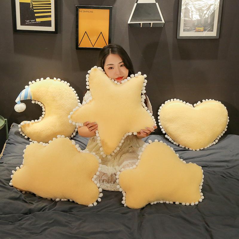 Thú Nhồi Bông Mây Trăng Sao Thái Sang Trọng Gối Đệm Mềm Mại Trẻ Em Áo Gối Sofa Trang Trí Nhà Quà Tặng Sinh Nhật