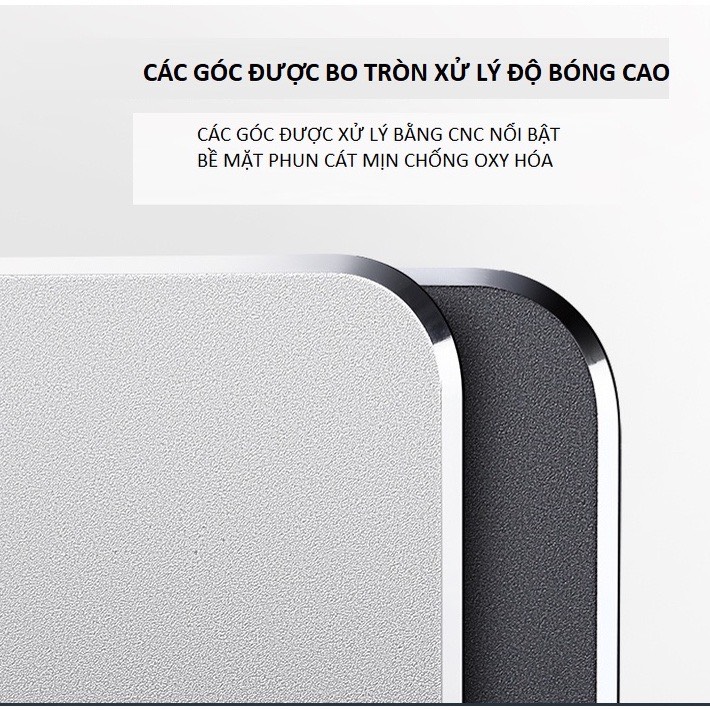 Miếng Lót Chuột, Bàn Di Chuột Nguyên Khối Aluminum 220x180mm ( Mouse pad ), Siêu Bền - HÀNG CHĨNH HÃNG