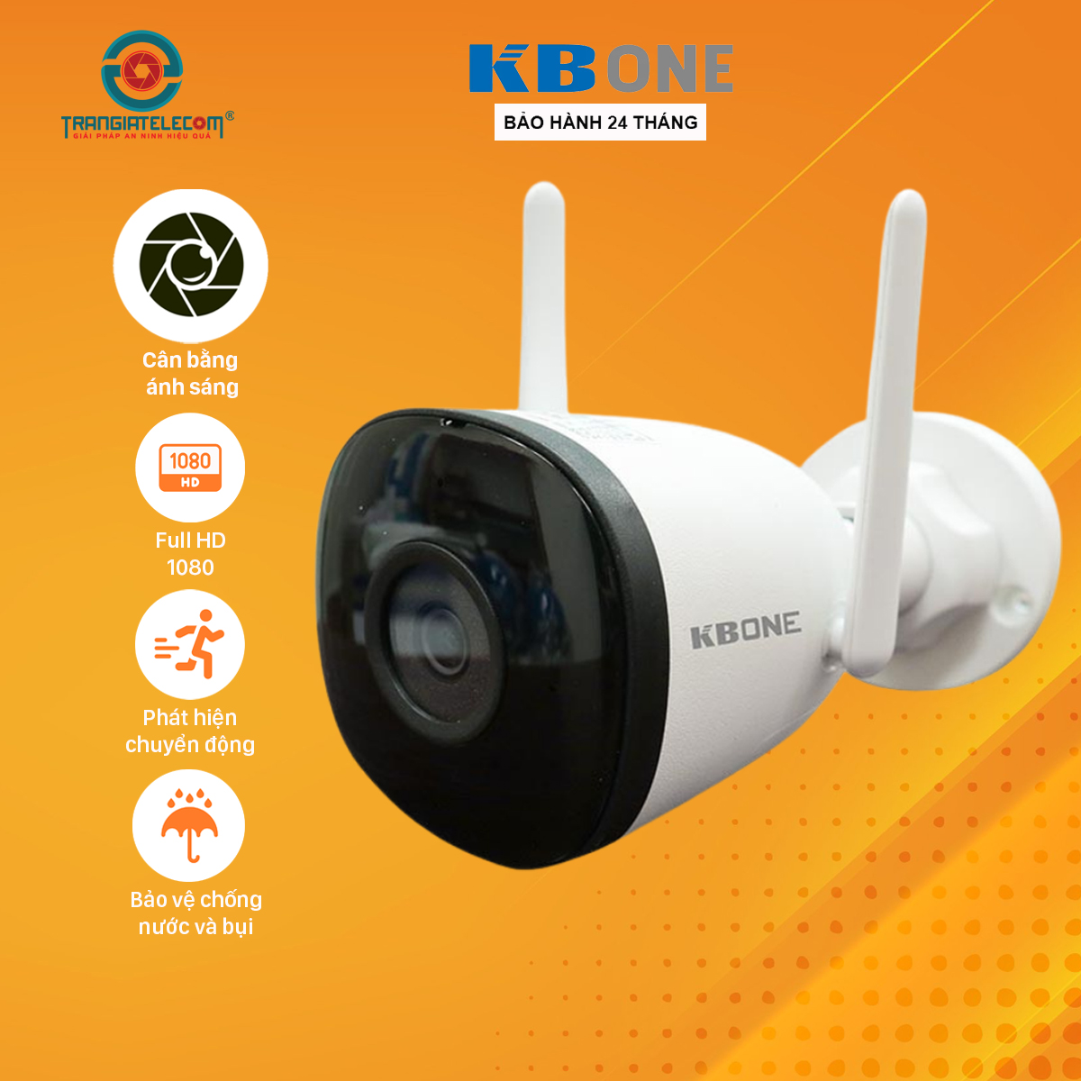 Camera wifi quan sát ngoài trời KBone KN-B21, B21F, B21FL - Hàng chính hãng