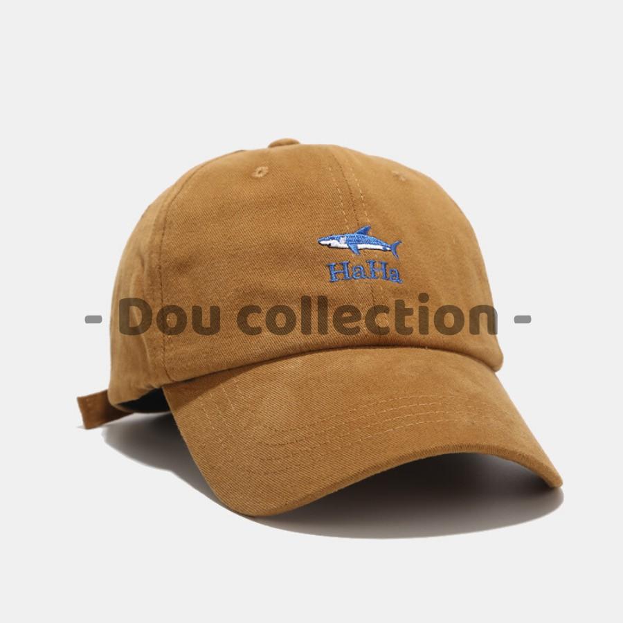 Mũ Lưỡi Trai Unisex Thiêu Logo Cá Mập HAHA - Chất Liệu Cotton - Mã NV018