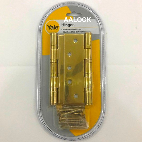 1 cặp bản lề lá Yale 3S4BB503530-CE US3, loại bản lề cửa màu vàng đồng cao cấp của Mỹ