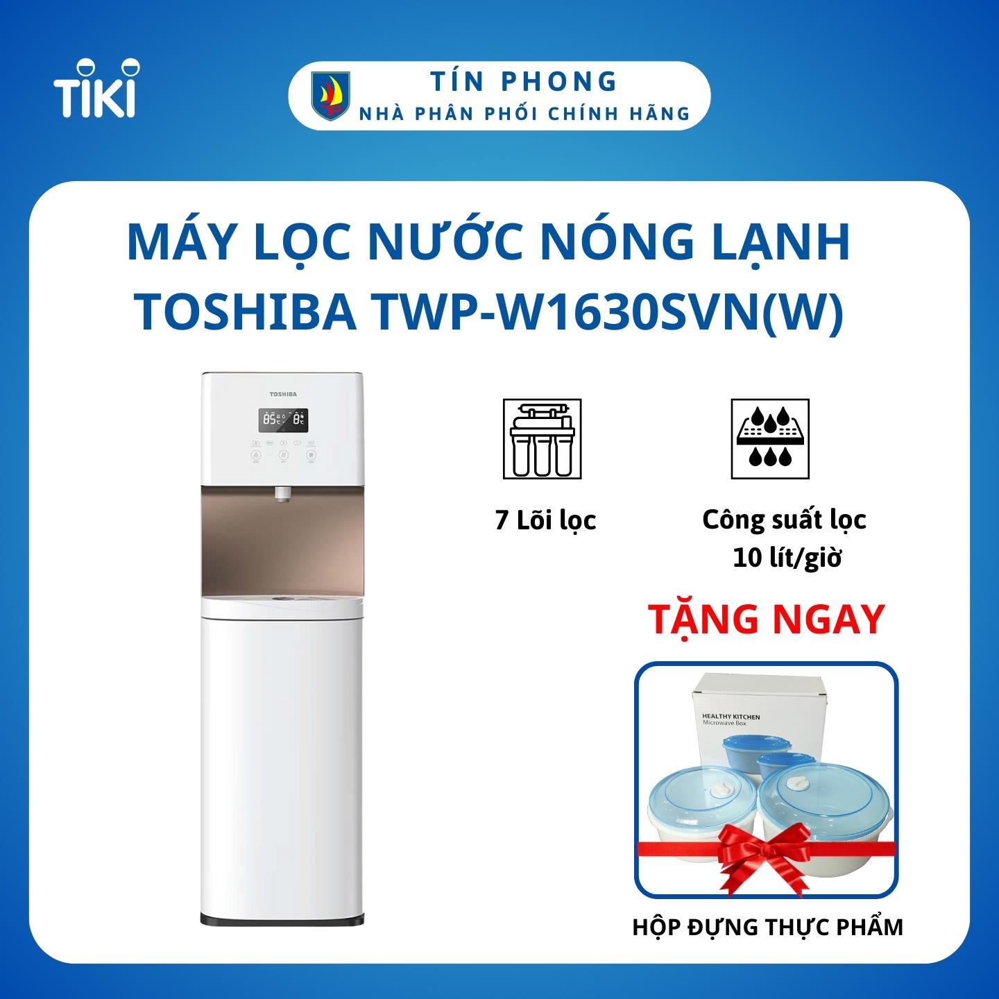Máy lọc nước nóng lạnh Toshiba TWP-W1630SVN(W) - Hệ thống 7 lõi lọc - Diệt khuẩn bằng tia UV và RO - Tự động báo thay lõi - Hàng chính hãng
