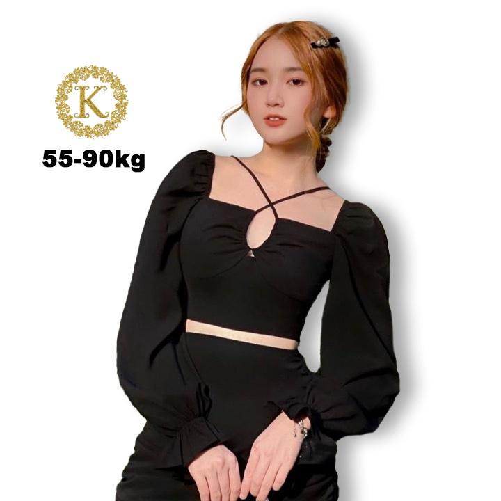 Áo croptop bigsize nữ,áo kiểu croptop bigsize tay dài trể vai AC05