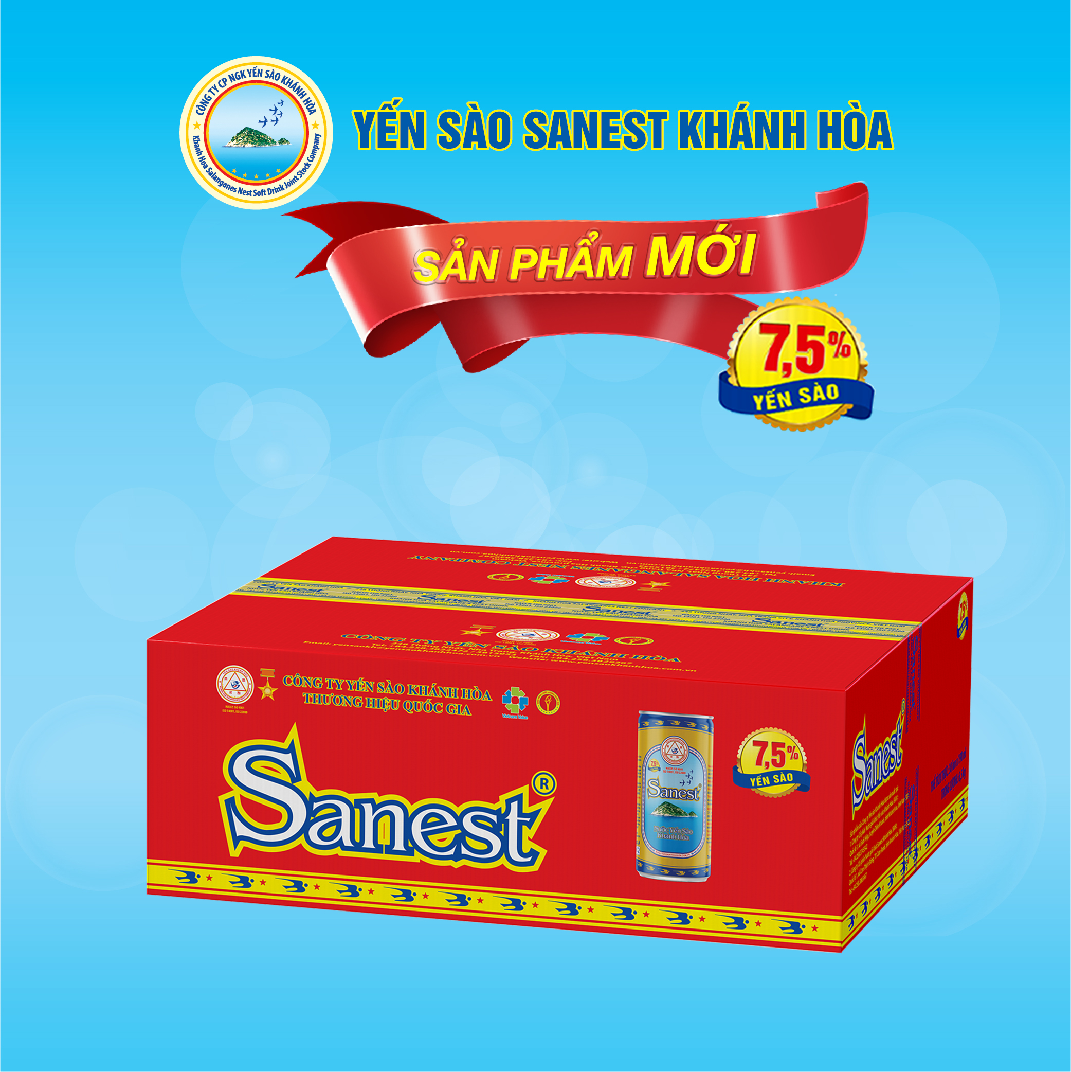 [Thùng 30 lon] Nước Yến sào Khánh Hòa Sanest lon 190ml - S001T30