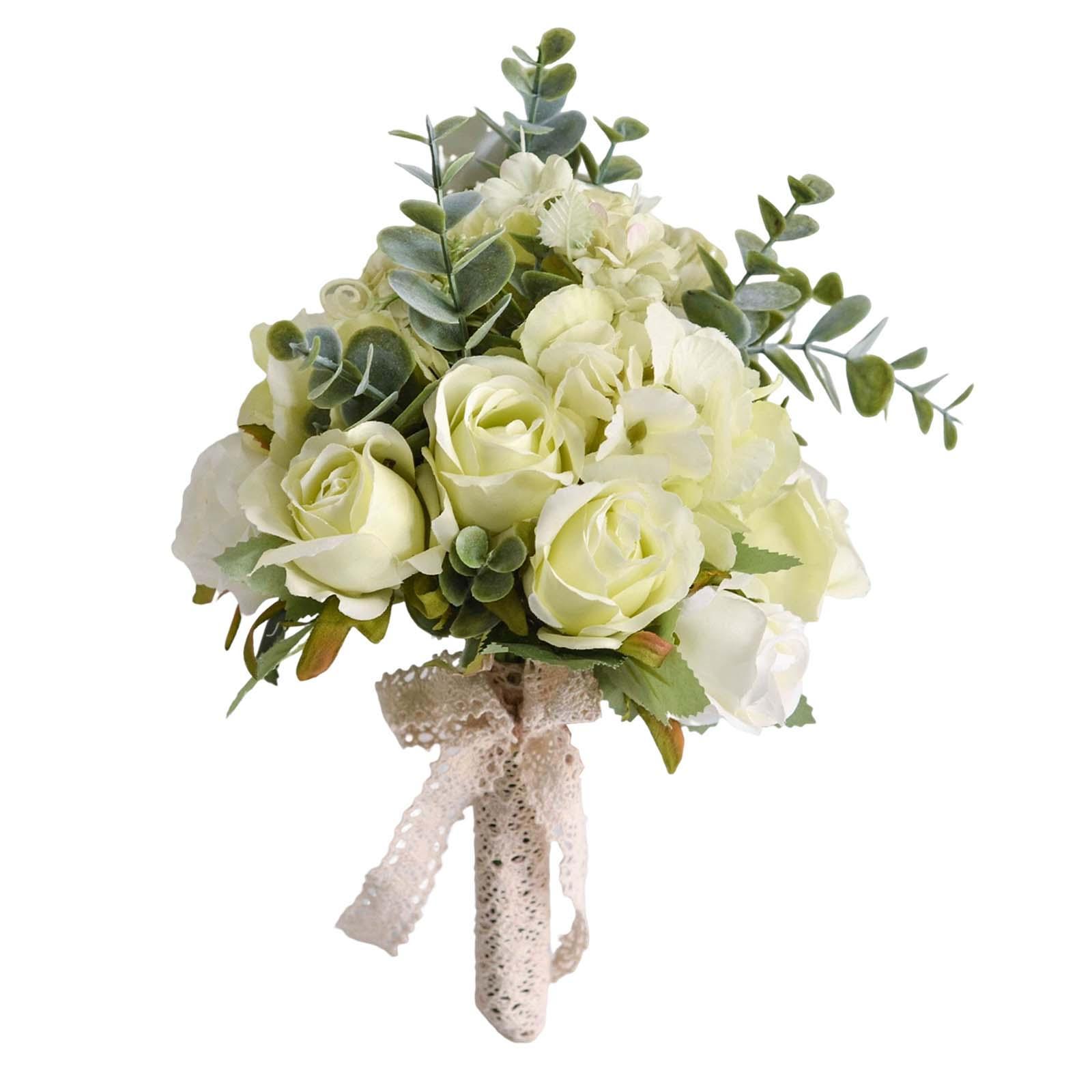 Artificial Flowers Bridal Bouquet Silk Flower Elegant Bouquet Wedding Bouquet Bridesmaid Flower for Wedding Anniversary Supplies Decorations
