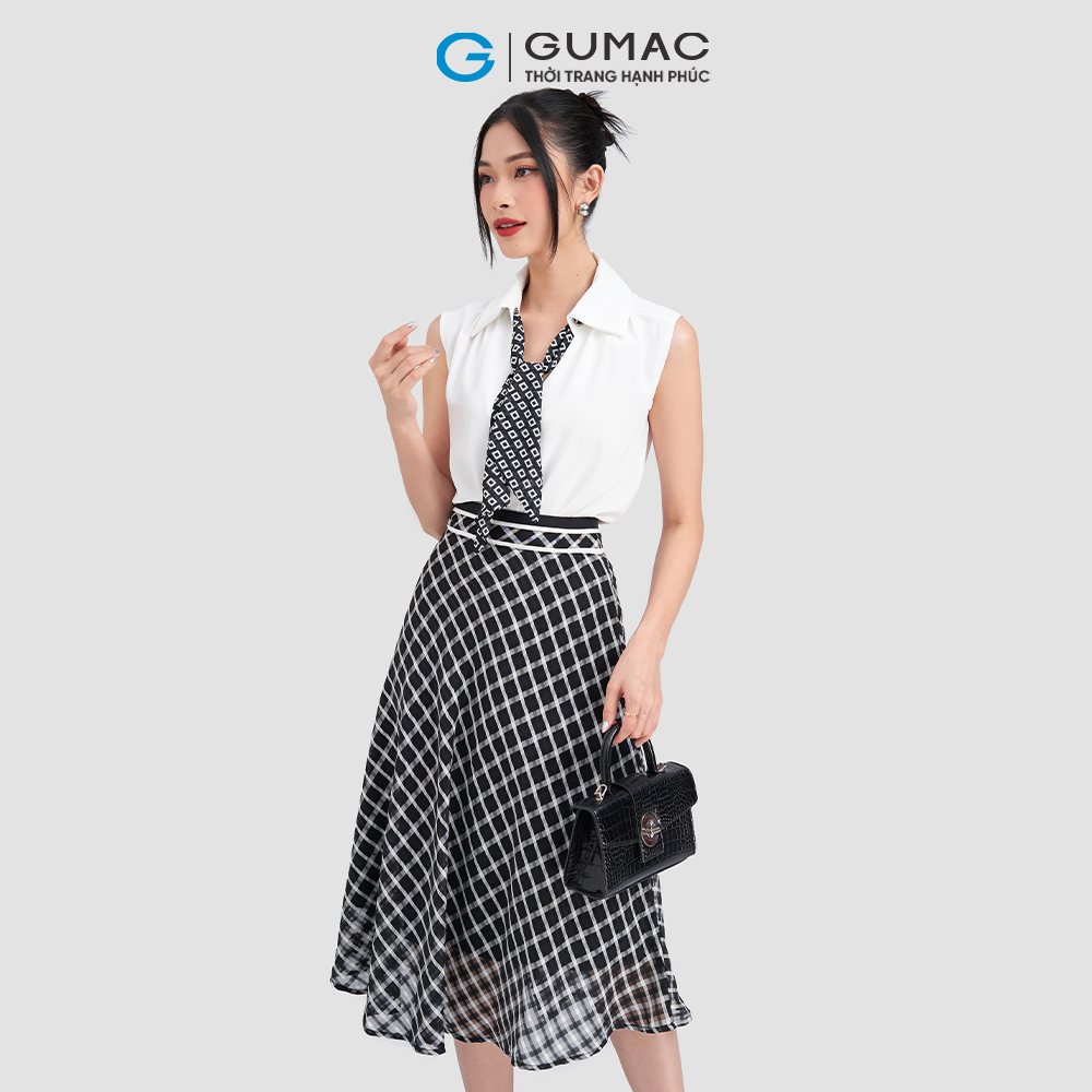 Chân váy caro lưng kiểu GUMAC LVD0306