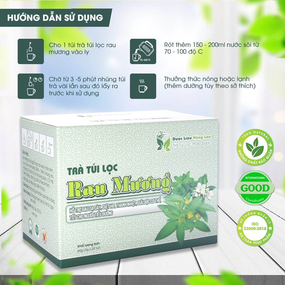 Trà Túi Lọc Rau Mương 60g Dược Liệu Hồng Lan