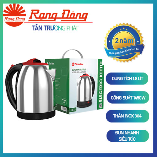 Ấm điện siêu tốc 1,8 lít chính hãng Rạng Đông Model: AST18ST1