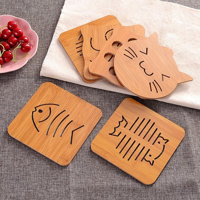 Đế Gỗ Lót Nồi Xoong, Chén Bát, Lót Ly Cốc Cách Nhiệt