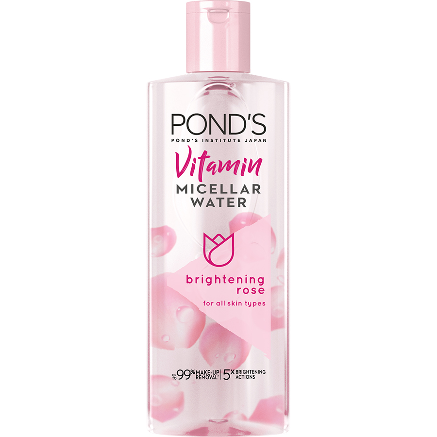 Nước tẩy trang Vitamin và hoa hồng POND'S Vitamin và hoa hồng sáng da Sạch 99% lớp trang điểm sáng da sạch sâu