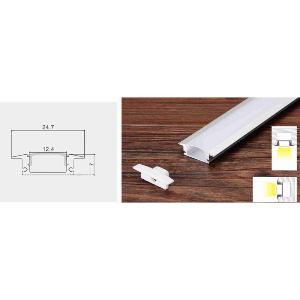 Thanh nhôm U âm định hình UT25-7mm , Dạng U tai âm. Dùng dây led dán, Led Thanh