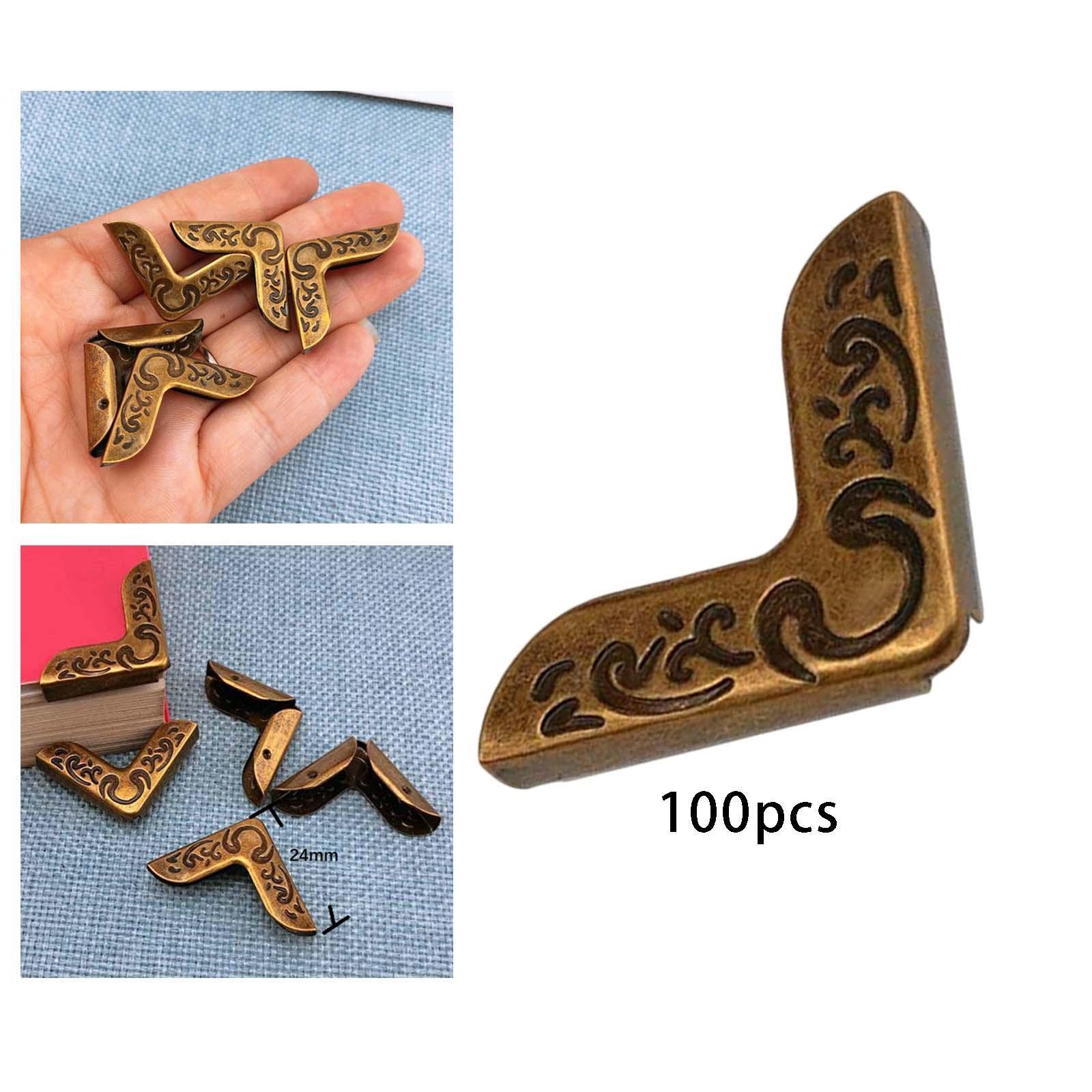 100Pcs Book Corner Protector Metal, Scrapbooking Photo Mounting Corners, Book, Albums, Menus, Notebook, File Corner Protectors