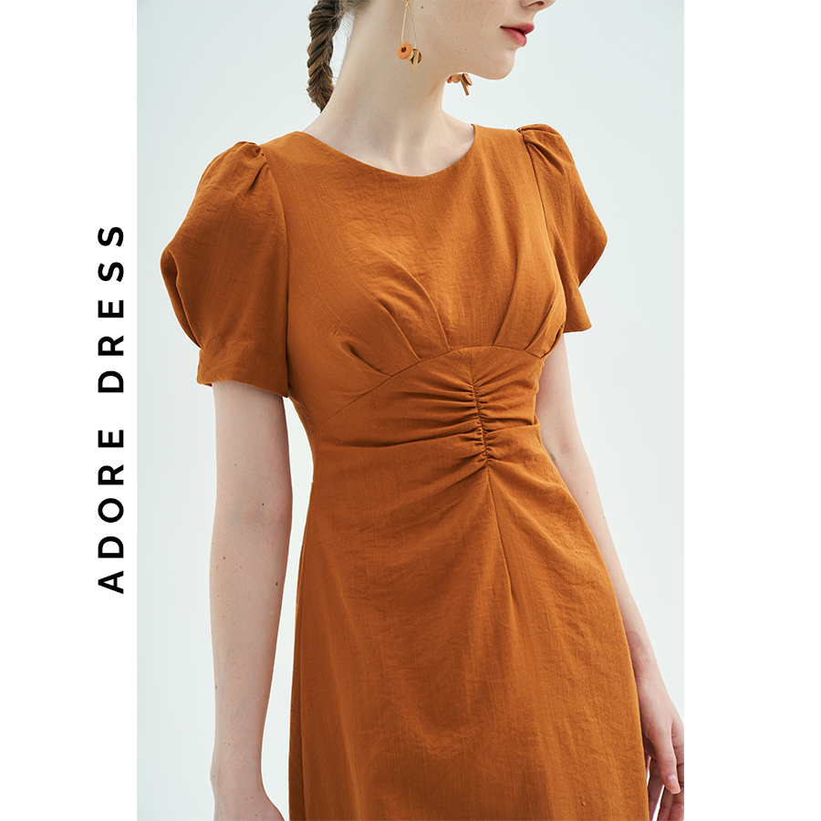 Đầm Midi dresses casual style giả đũi trơn cam nghệ và xanh mint 311DR2036  ADORE DRESS