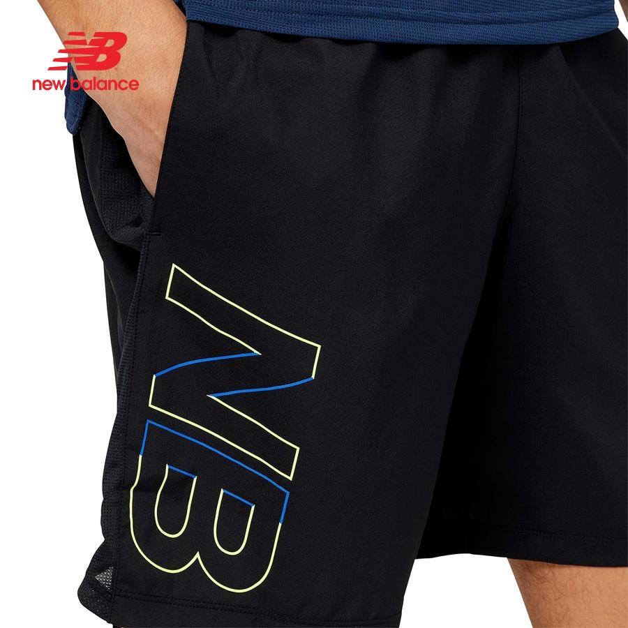 Quần ngắn thể thao nam New Balance APP RUNNING SHORTS M BLACK MULTI - MS23246BM (form quốc tế