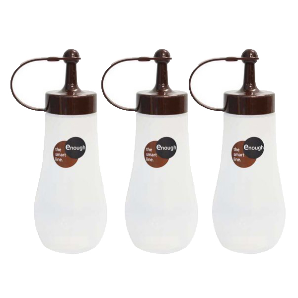 Combo Bình đựng gia vị, nước sốt, nước tương Enough 360ml màu nâu nội địa Nhật Bản