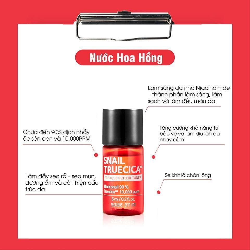 MINI SIZE - Nước Hoa Hồng Cấp Ẩm, Phục Hồi Da Some By Mi SNAIL Truecica Miracle Repair Toner 6ml