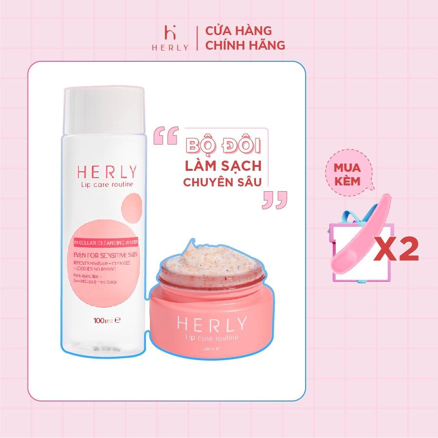 Bộ đôi làm sạch môi chuyên sâu: Micellar Cleansing Water 100ml + Lip Scrub 20ml