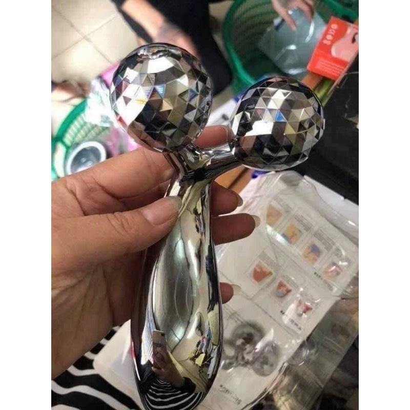 Máy Massage Mặt EMS Rung Sóng Âm Cây Lăn Mặt Nâng Cơ 3D Nâng Cơ Body Thon Gọn Cơ Thể Massage Mặt