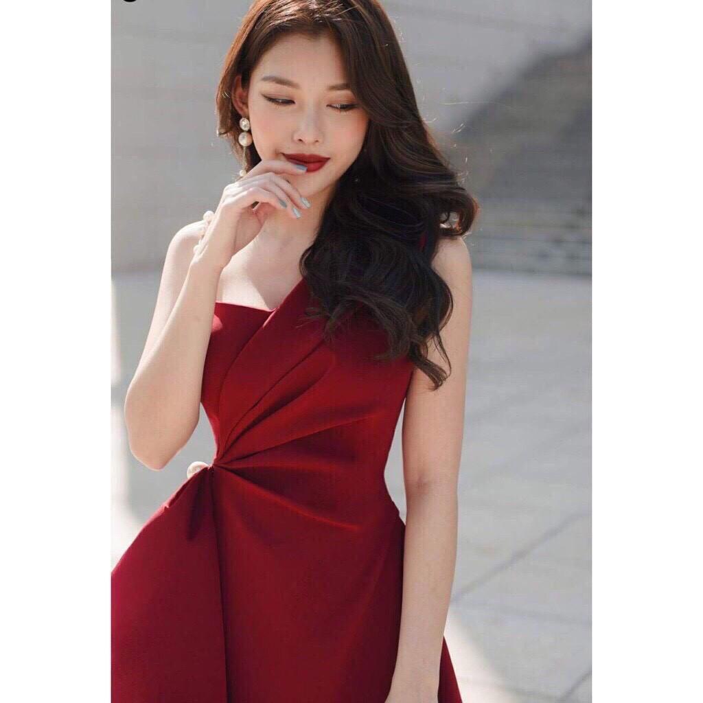 Đầm xòe nữ lệch vai