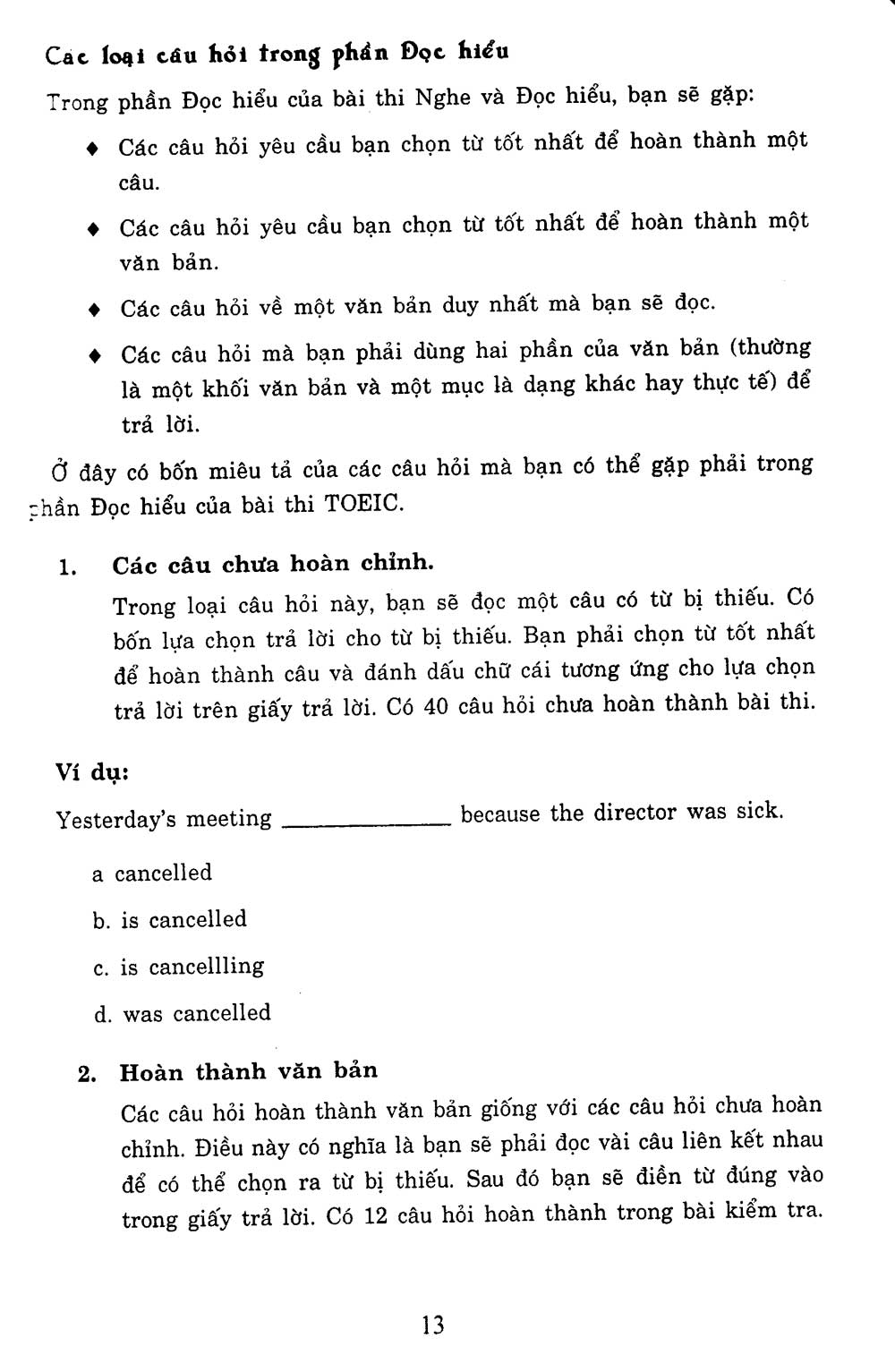 Luyện Kỹ Năng Nghe - Nói - Đọc - Viết Để Đạt Kết Qủa Tốt Cho Kỳ Thi Toeic - KV