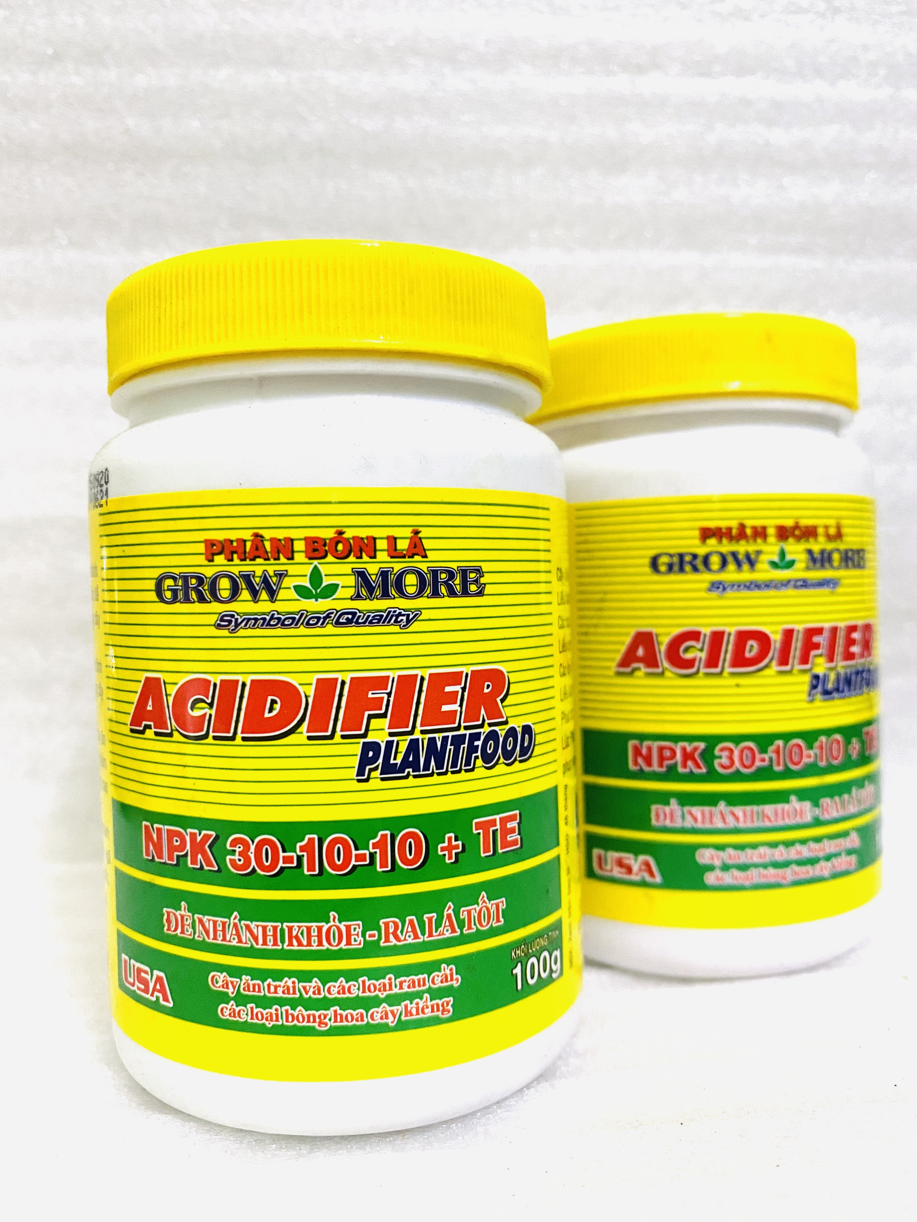 Phân Bón Lá Growmore Acidifier NPK 30-10-10 + TE giúp cây Đẻ Nhánh Khỏe - Ra Lá Tốt Cho Lan Và Hoa kiểng Kiểng Lọ 100 G