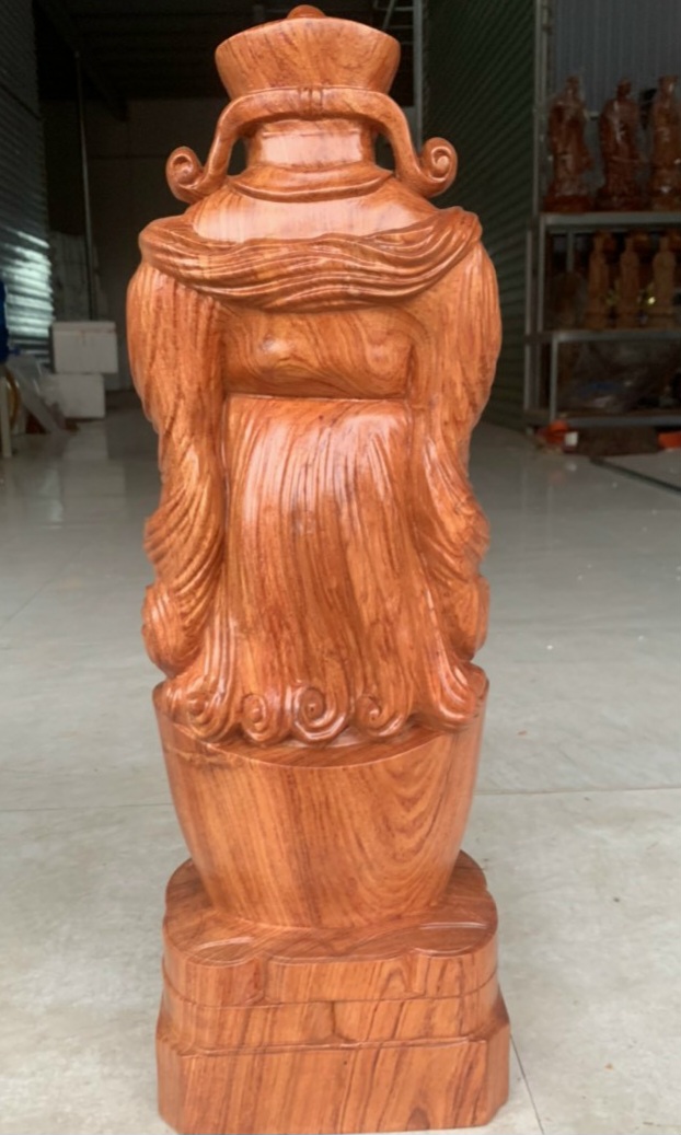 Tượng thần tài bằng gỗ hương đá kt cao 60×20×15cm