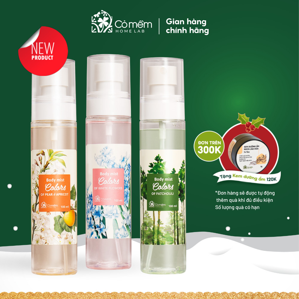 Body Mist Xịt Thơm Toàn Thân Quần Áo Nam Nữ Hương Nước Hoa Ngọt Ngào Thanh Mát Dịu Nhẹ Cỏ Mềm 100ml