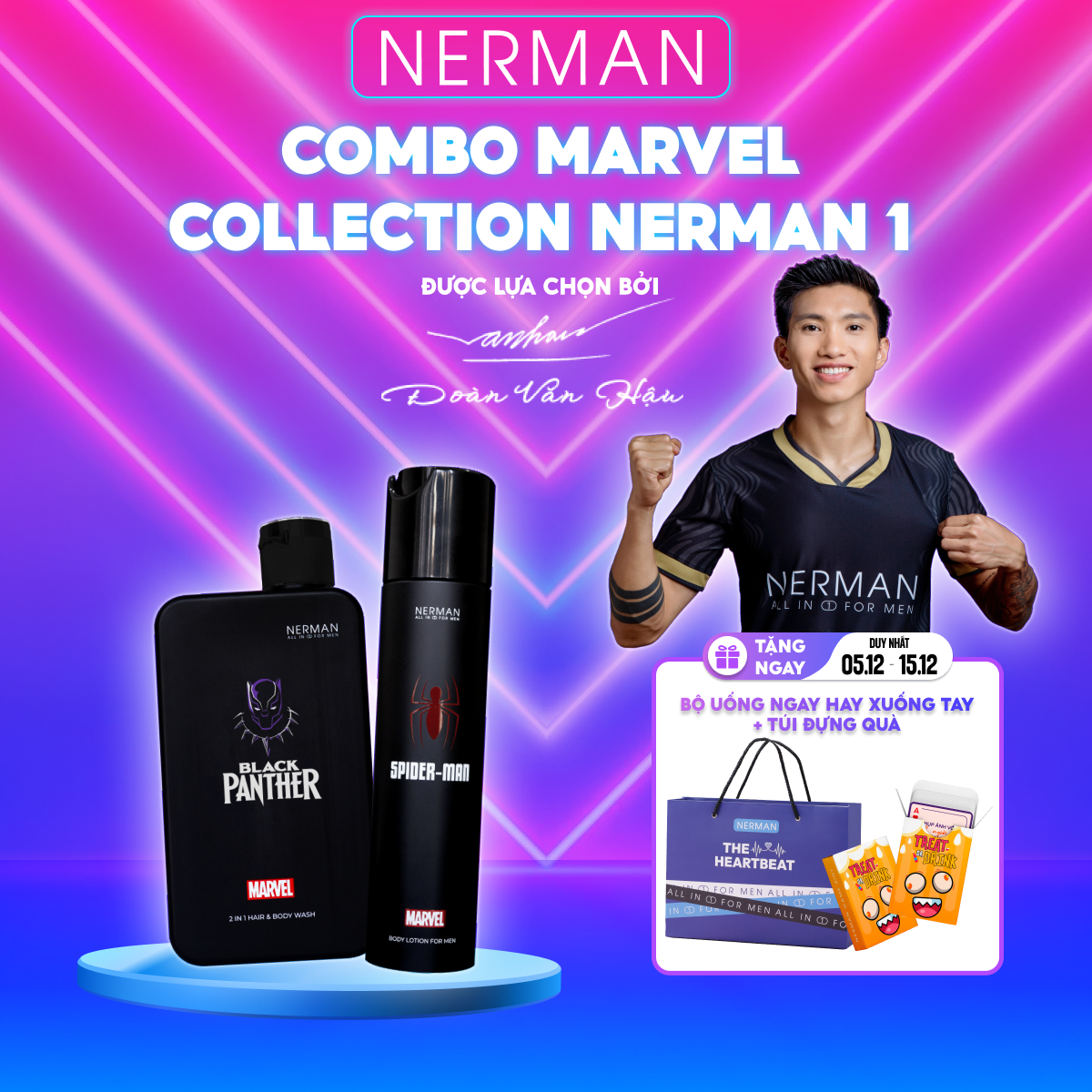 Combo Marvel Collection Nerman 1- Sữa tắm gội 2 in 1 350g & Body lotion 180g