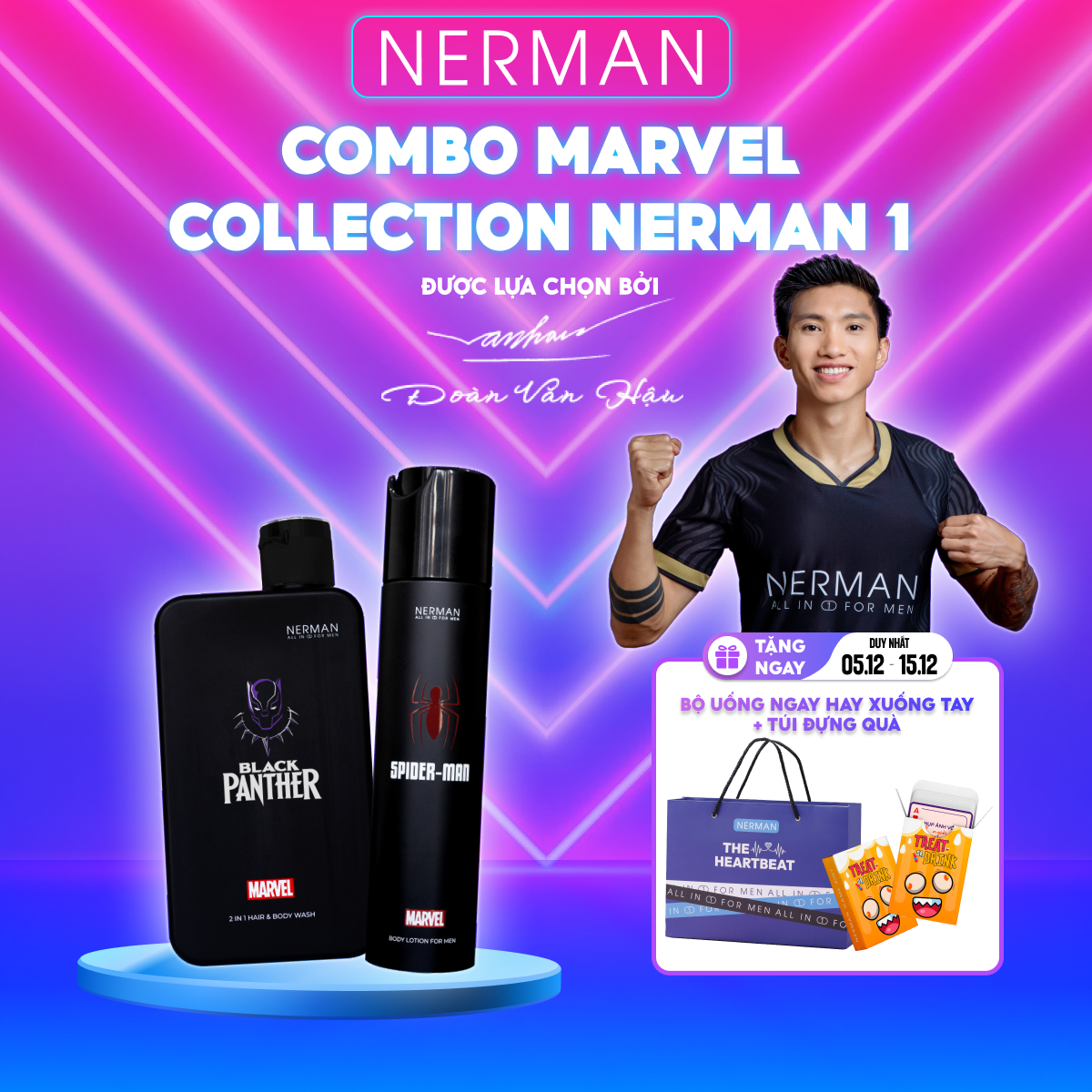 Combo Marvel Collection Nerman 1-  Sữa tắm gội 2 in 1 350g & Body lotion 180g