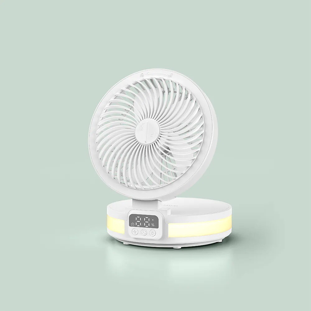 Quạt để bàn Wiwu Carter Circulating Fan FS05 có thể gập gọn lại, có đèn báo pin - Hàng chính hãng