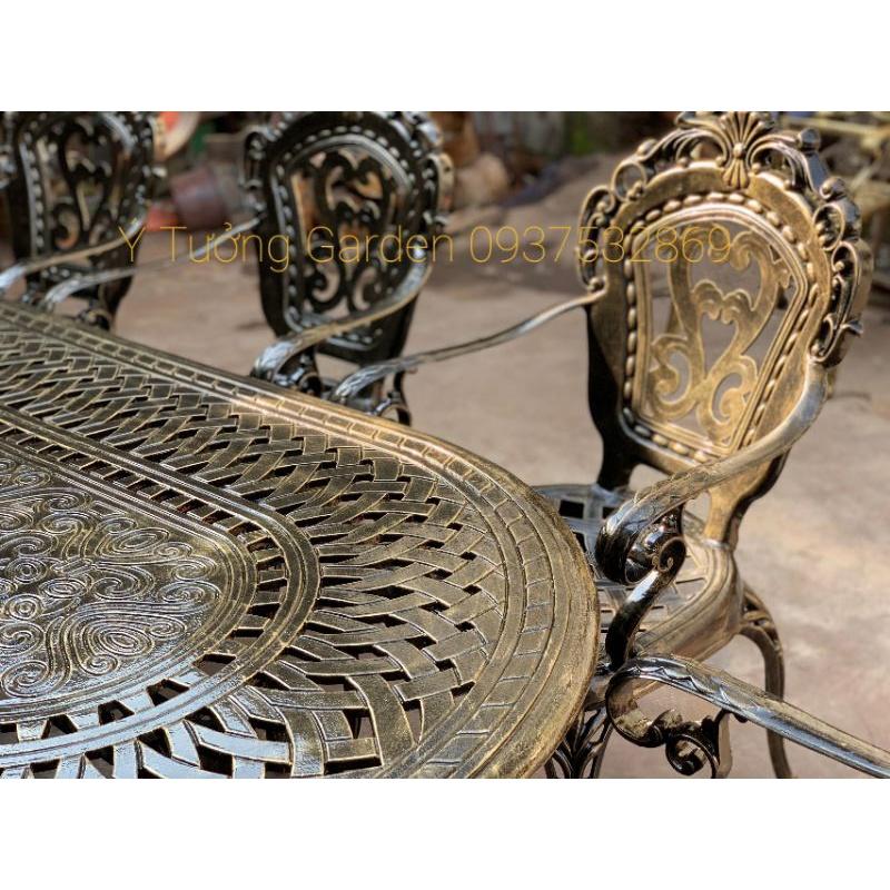 Bàn ghế sân vườn ngoài trời nhôm đúc