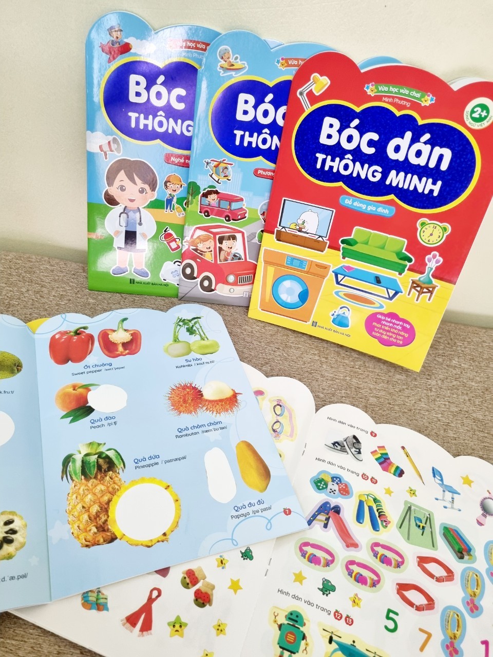 Bộ Sticker 6 cuốn - Bóc dán thông minh song ngữ Anh Việt (cho bé 2 - 6 tuổi)