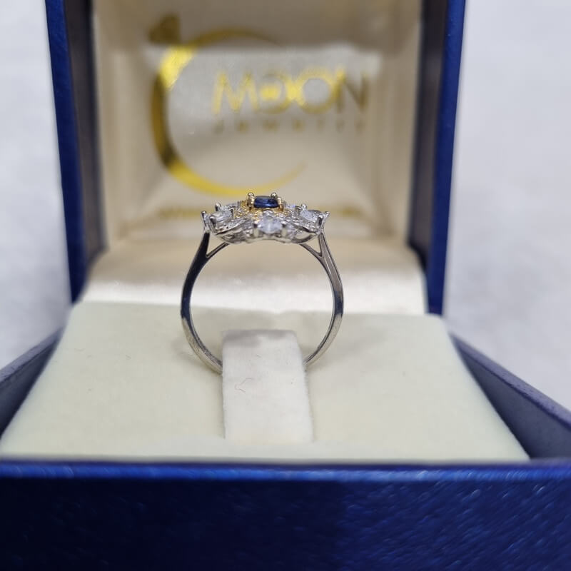 Nhẫn Đính Đá Sapphire thiên nhiên Free Size - MOON Jewelry