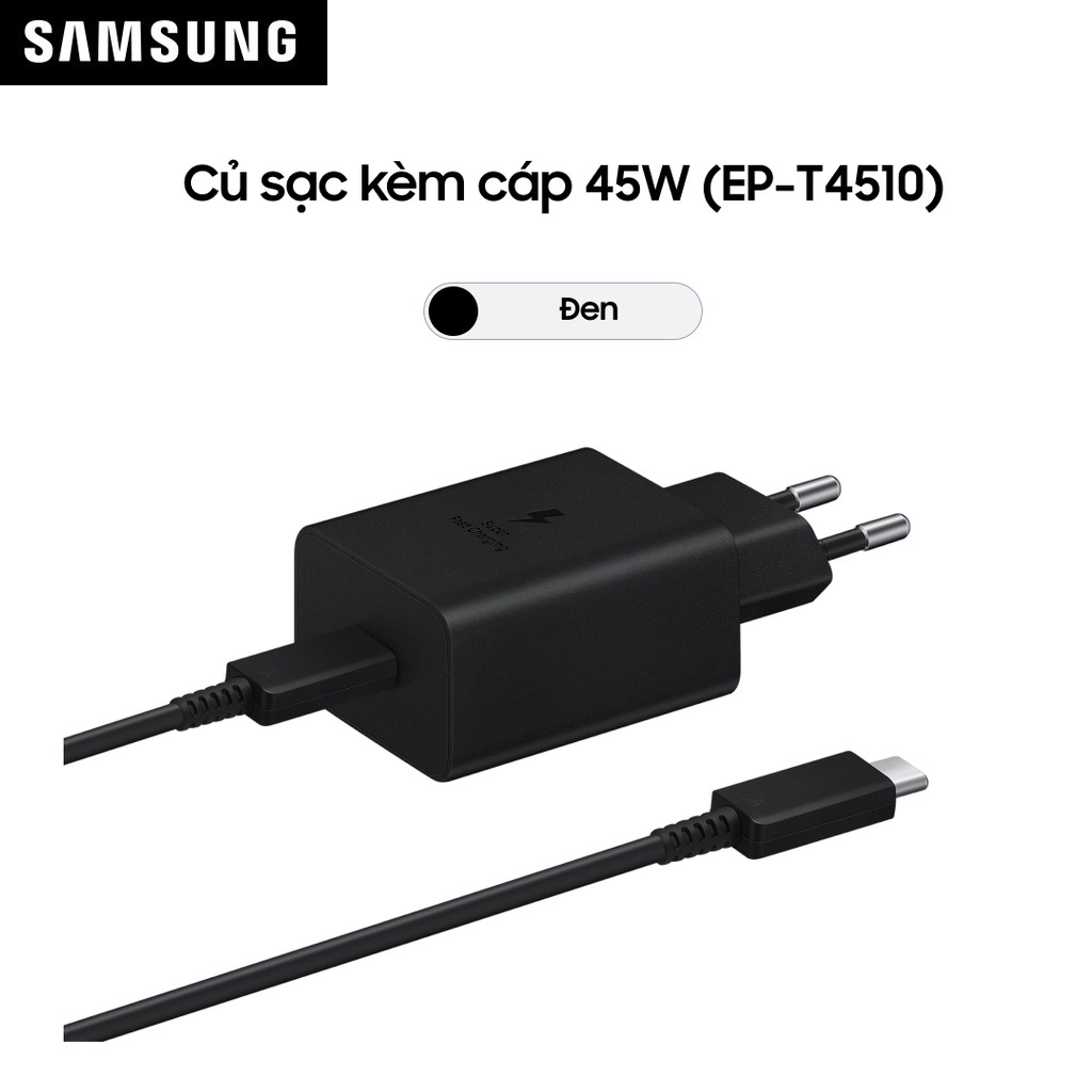 Hình ảnh Bộ sạc Samsung 45W (Kèm cáp C-C 5A, 1.8m) (EP-T4510) - Hàng Chính Hãng